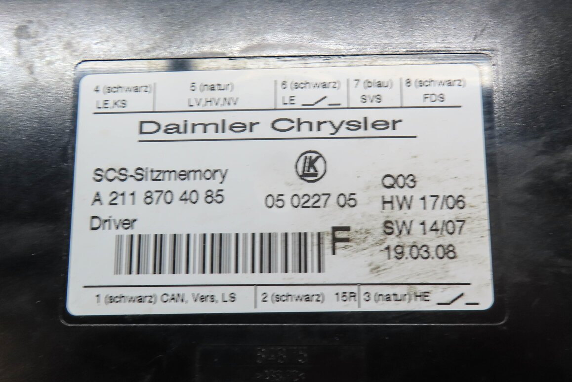 Thumbnail 5: 2008 MERCEDES GL550 (X164) FRONT LEFT DRIVER SEAT CONTROL MODULE 2118704085