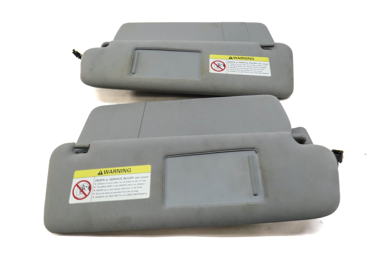 Thumbnail 4: 03-05 PORSCHE CAYENNE (955) FRONT LEFT & RIGHT DUAL FLAP SUN VISOR SET2 (GRAY)