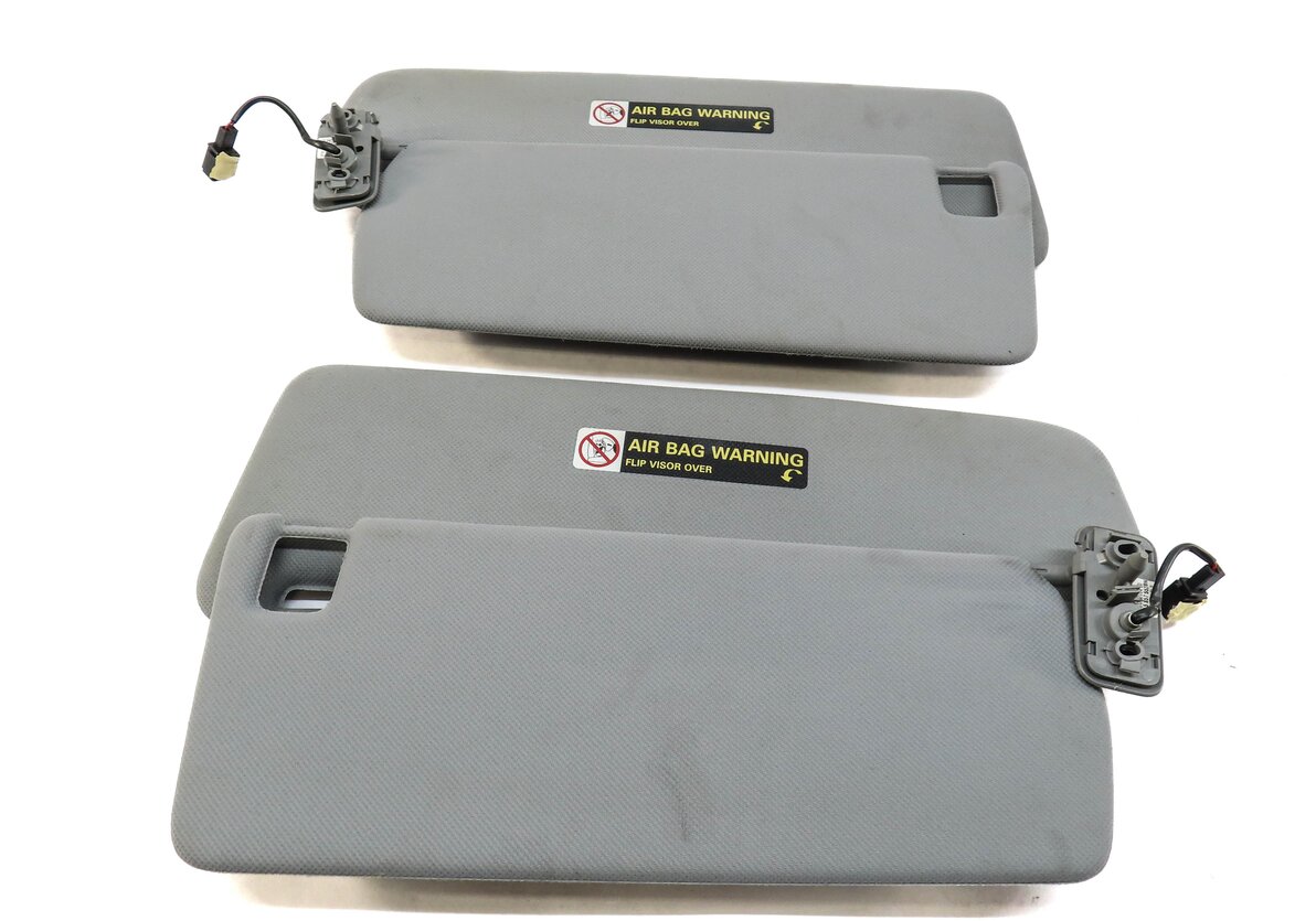Thumbnail 6: 03-05 PORSCHE CAYENNE (955) FRONT LEFT & RIGHT DUAL FLAP SUN VISOR SET2 (GRAY)