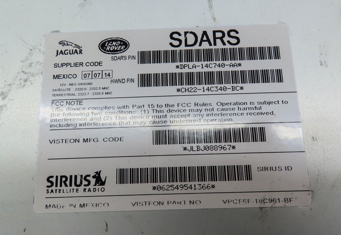 Thumbnail 4: 13-19 DISCOVERY SPORT LR4 RANGE ROVER SPORT EVOQUE - SIRIUS SATELLITE RECEIVER