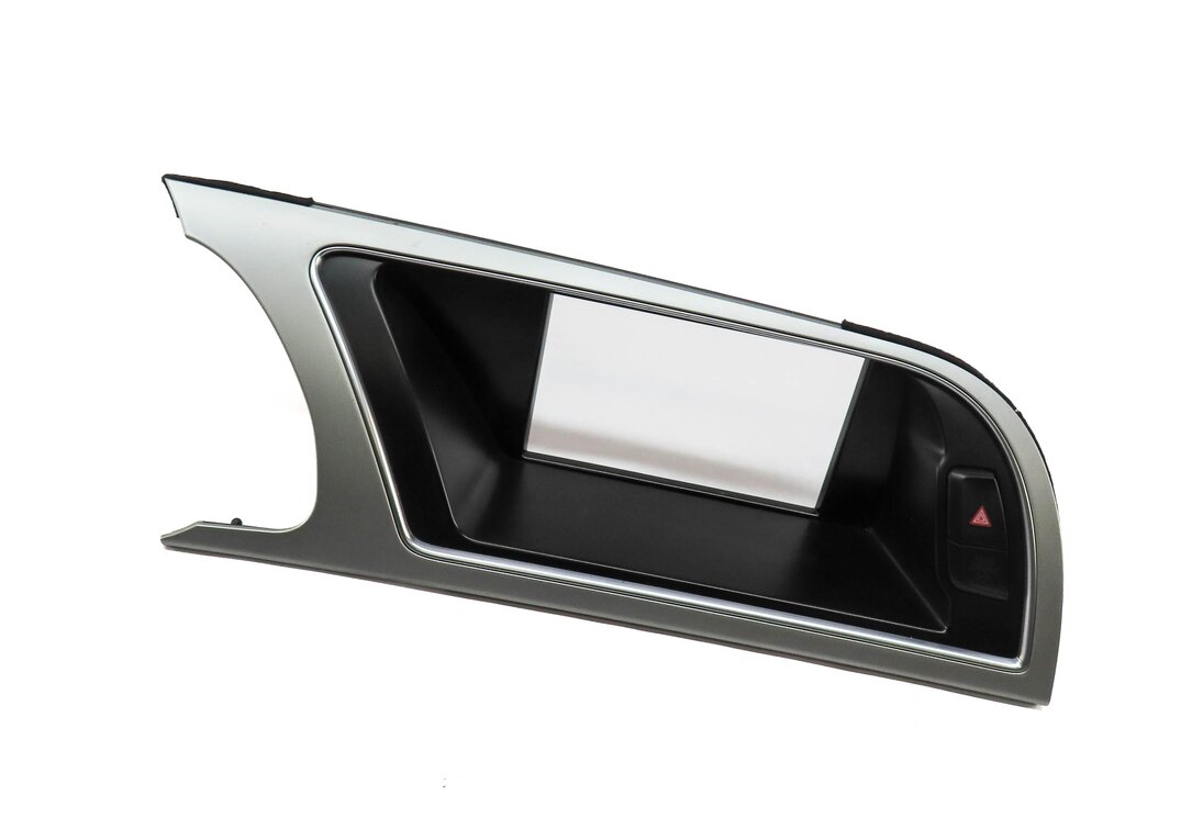 2010 AUDI A5 (B8 8T) FRONT DASH GPS NAVIGATION SCREEN TRIM w/ HAZARD SWITCH