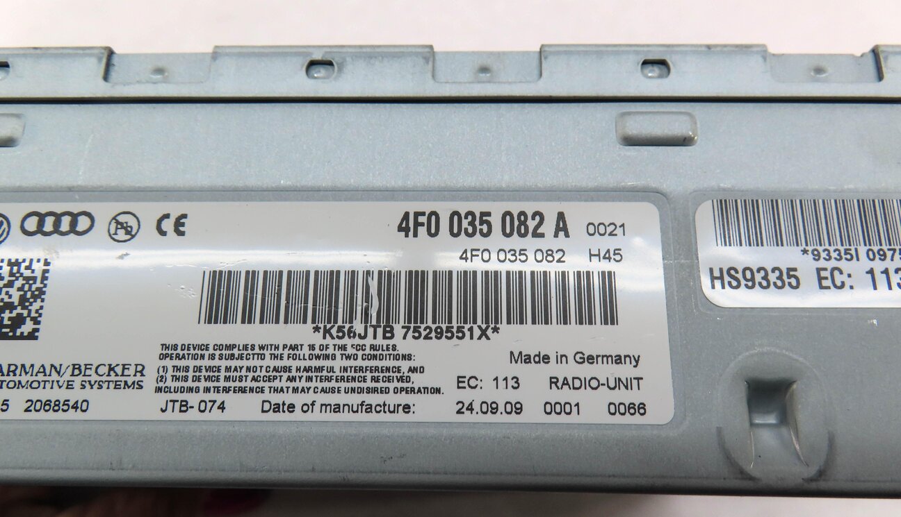 Thumbnail 4: 2010 AUDI A5 (B8 8T) RADIO STEREO HARMAN BECKER RECEIVER CONTROL MODULE