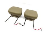 10-14 BMW X5 X6 E70 E71 FRONT LEFT & RIGHT ACTIVE SEAT HEADREST (BEIGE LEATHER)