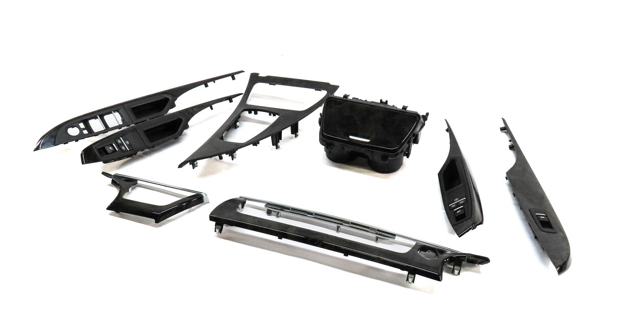 2013 BMW 640i GRAN COUPE (F06) FRONT REAR LEFT RIGHT GREY POPLAR WOOD TRIM SET 8