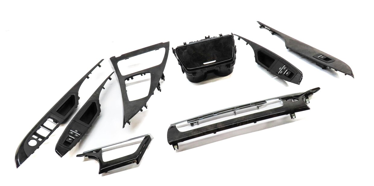 Thumbnail 3: 2013 BMW 640i GRAN COUPE (F06) FRONT REAR LEFT RIGHT GREY POPLAR WOOD TRIM SET 8