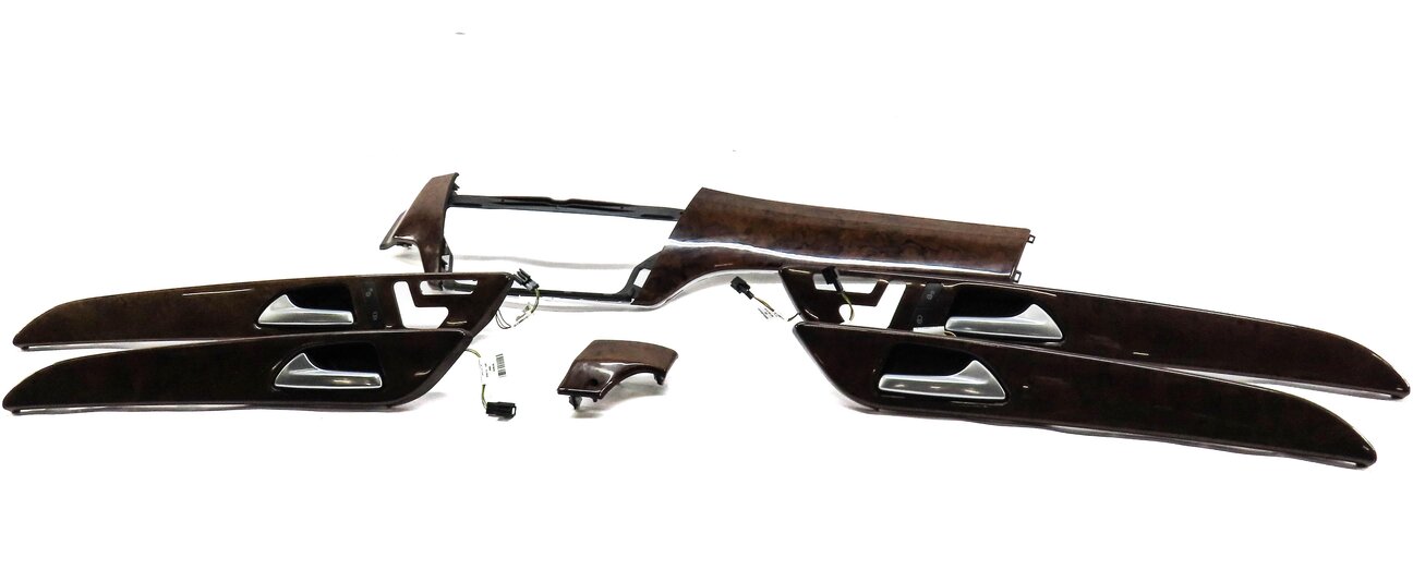 Thumbnail 3: 2013 MERCEDES ML550 W166 FRONT REAR LEFT RIGHT DOOR DASH CONSOLE TRIM SET WALNUT