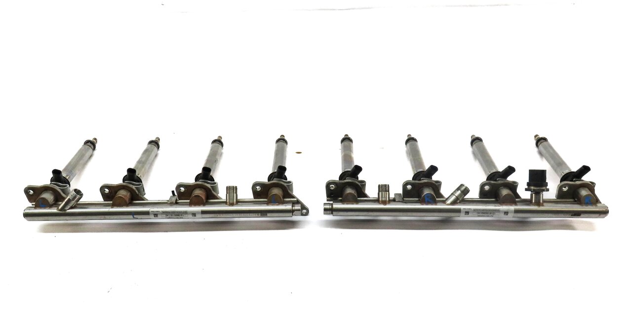 Thumbnail 2: 2013 MERCEDES ML550 (W166) 4.6L TURBO M278 ENGINE GAS FUEL INJECTOR SET w/ RAILS