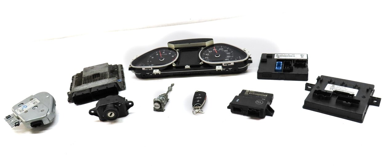 Thumbnail 3: 13-15 AUDI Q7 (4L) 3.0L CTWB SUPERCHARGED ENGINE BCM IMMOBILIZER MODULE KEY SET