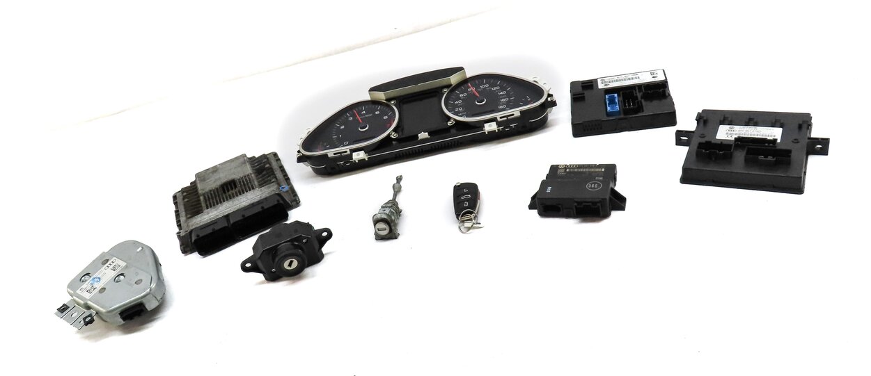 Thumbnail 4: 13-15 AUDI Q7 (4L) 3.0L CTWB SUPERCHARGED ENGINE BCM IMMOBILIZER MODULE KEY SET