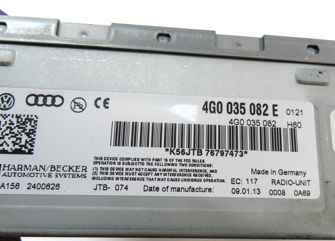 Thumbnail 5: 2013 AUDI Q7 (4L) HARMAN BECKER RADIO RECEIVER CONTROL MODULE 4G0035082E
