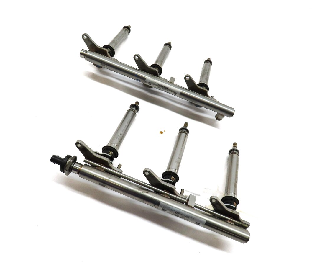 12-20 MERCEDES W204 W212 X166 3.5L TURBO LEFT & RIGHT FUEL RAIL & INJECTOR SET6