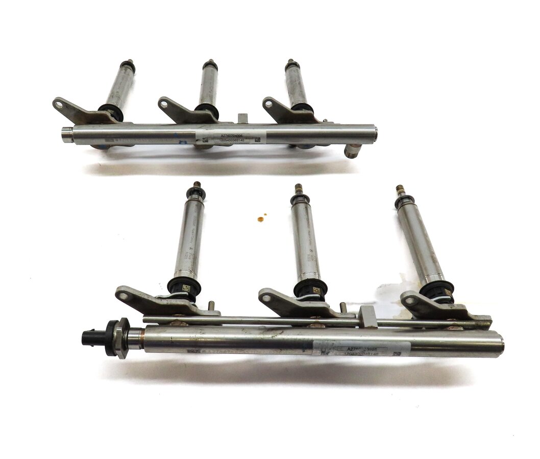 Thumbnail 2: 12-20 MERCEDES W204 W212 X166 3.5L TURBO LEFT & RIGHT FUEL RAIL & INJECTOR SET6