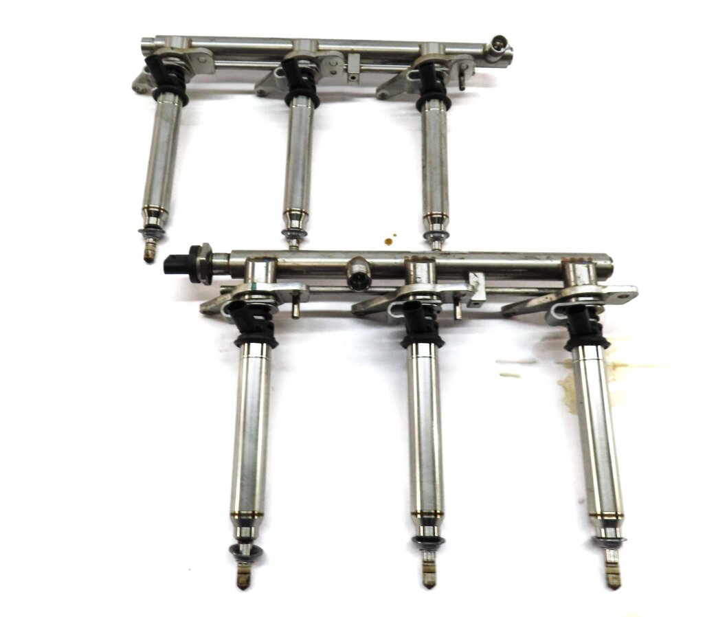 Thumbnail 3: 12-20 MERCEDES W204 W212 X166 3.5L TURBO LEFT & RIGHT FUEL RAIL & INJECTOR SET6