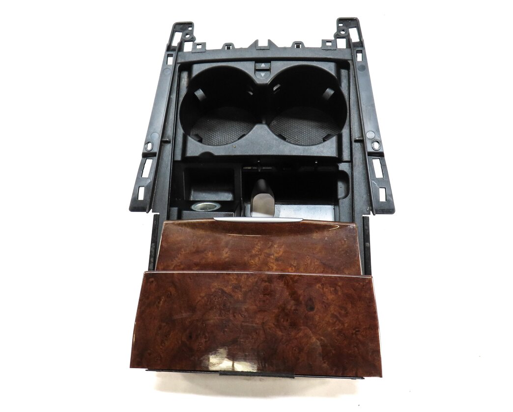 Thumbnail 7: 2012 E CLASS SEDAN (W212) FRONT CENTER CONSOLE CUPHOLDER w/ ASHTRAY WALNUT WOOD