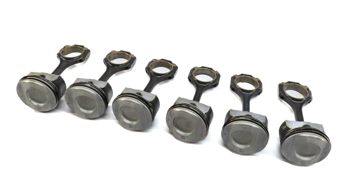 07-13 MERCEDES E (09 GL ML R) CLASS (W164 W211 X164) DIESEL PISTON SET 6 w/ RODS