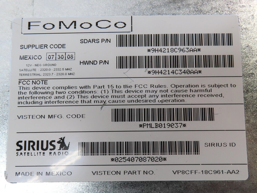 Thumbnail 5: 2007-2012 LR3 RANGE ROVER SPORT (L320) SIRIUS SATELLITE RADIO RECEIVER MODULE