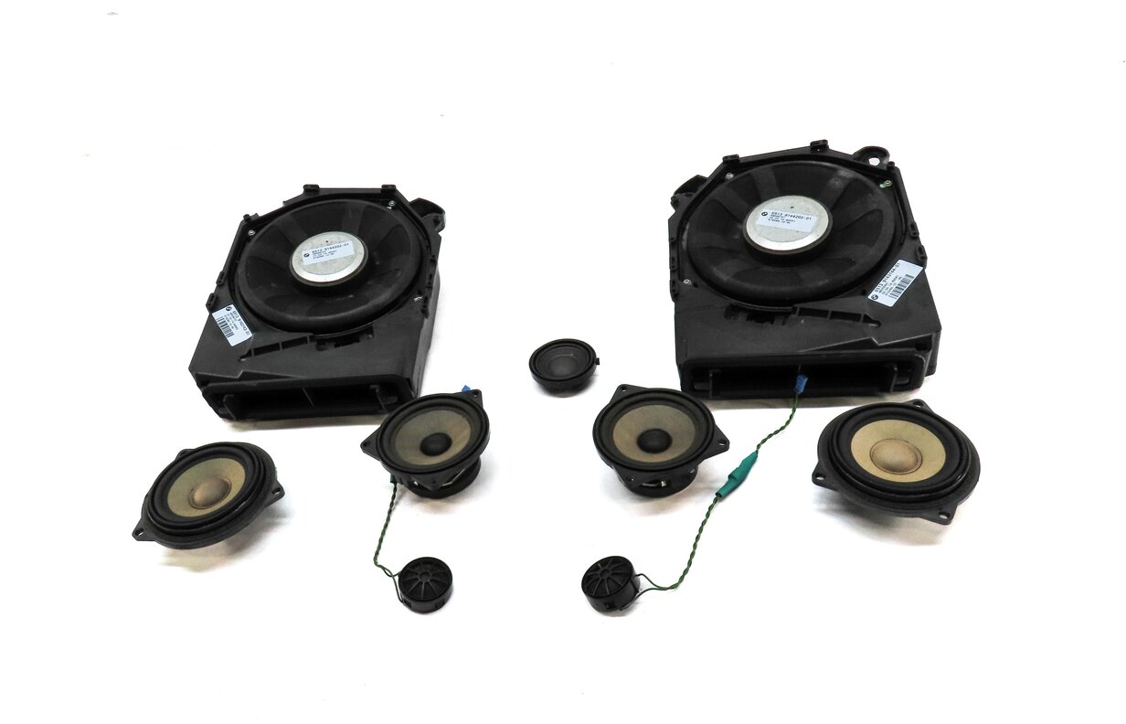 Thumbnail 2: 2015 BMW X1 (E84) FRONT REAR LEFT RIGHT DOOR DASH DECK SPEAKER SET 9 SUB WOOFER