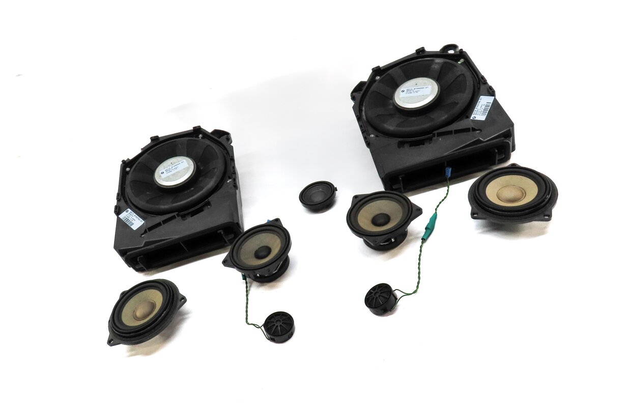 Thumbnail 3: 2015 BMW X1 (E84) FRONT REAR LEFT RIGHT DOOR DASH DECK SPEAKER SET 9 SUB WOOFER