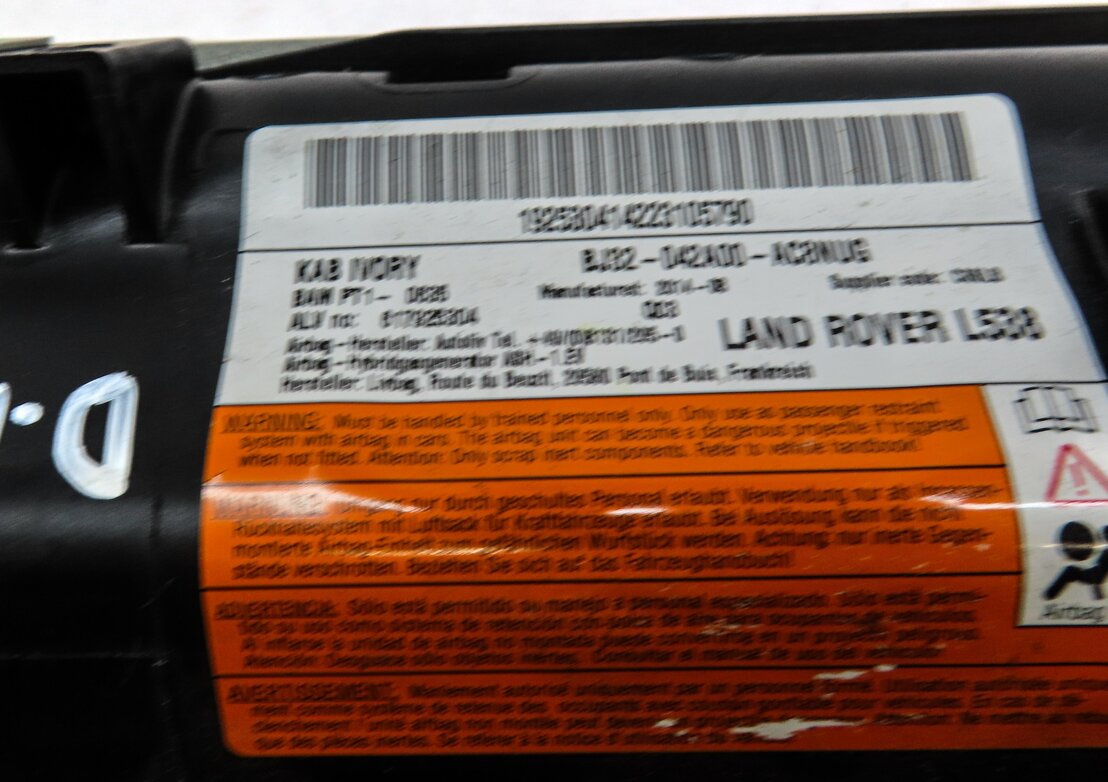 Thumbnail 5: 2012-2019 RANGE ROVER EVOQUE (L538) LEFT DRIVER KNEE AIRBAG AIR BAG (TAN BEIGE)