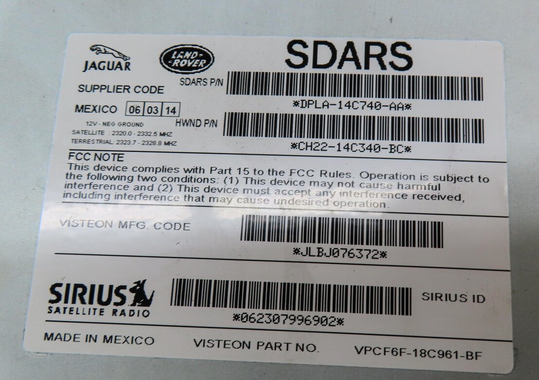 Thumbnail 4: 13-19 DISCOVERY SPORT LR4 RANGE ROVER SPORT EVOQUE - SIRIUS SATELLITE RECEIVER