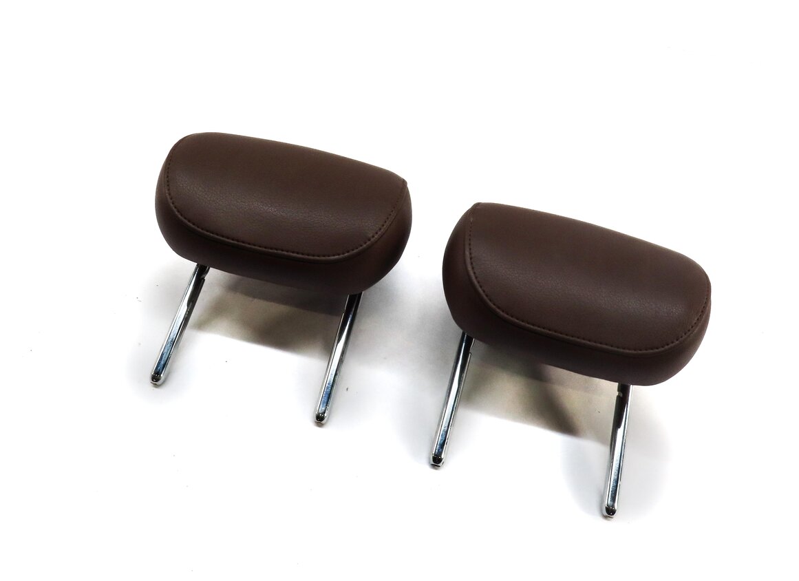 12-18 AUDI A7 (C7 4G8) REAR LEFT & RIGHT SEAT HEADREST (BROWN LEATHER)