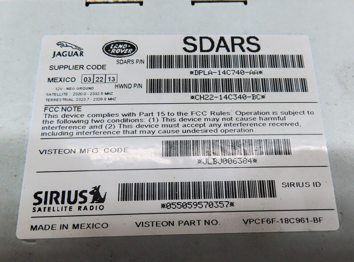 Thumbnail 6: 13-19 DISCOVERY SPORT LR4 RANGE ROVER SPORT EVOQUE - SIRIUS SATELLITE RECEIVER