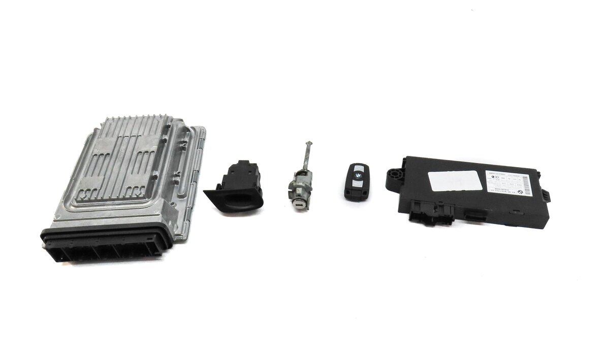 Thumbnail 2: 08-13 BMW X5 X6 (E70 E71) 4.4L N63 ENGINE DME CAS 3 IMMOBILIZER MODULE KEY SET