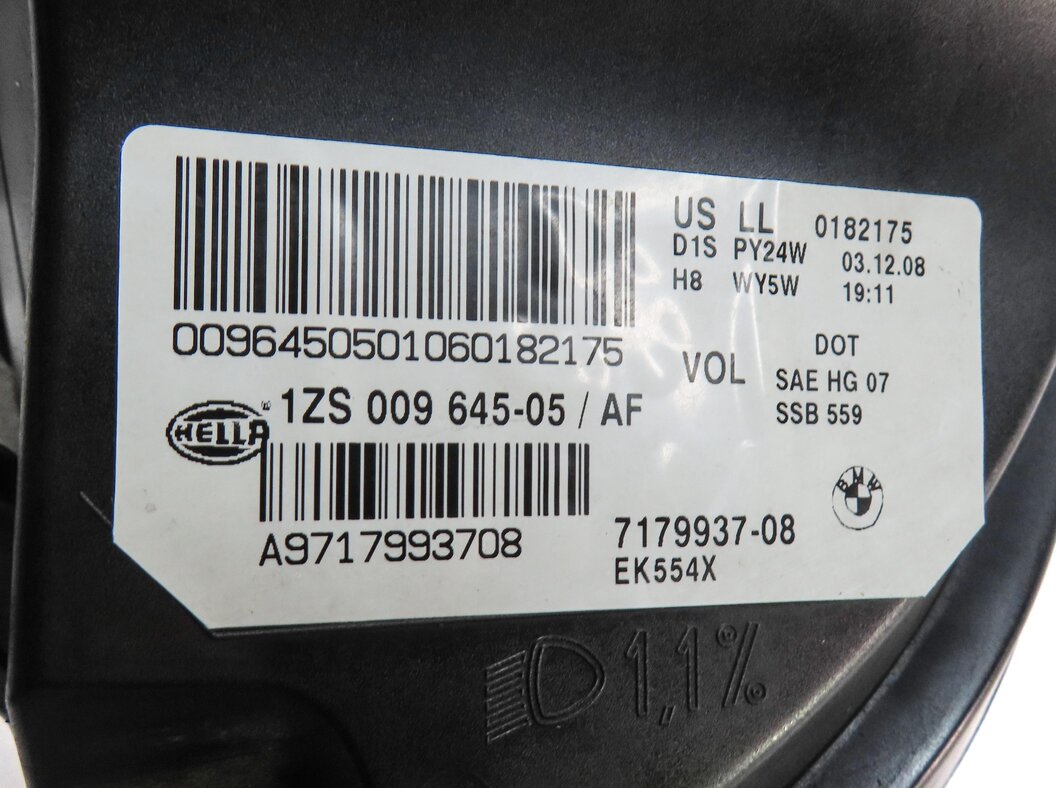 Thumbnail 6: 2008-2014 BMW X6 X6M (E71) LEFT DRIVER XENON HID ADAPTIVE HEADLIGHT LIGHT LAMP