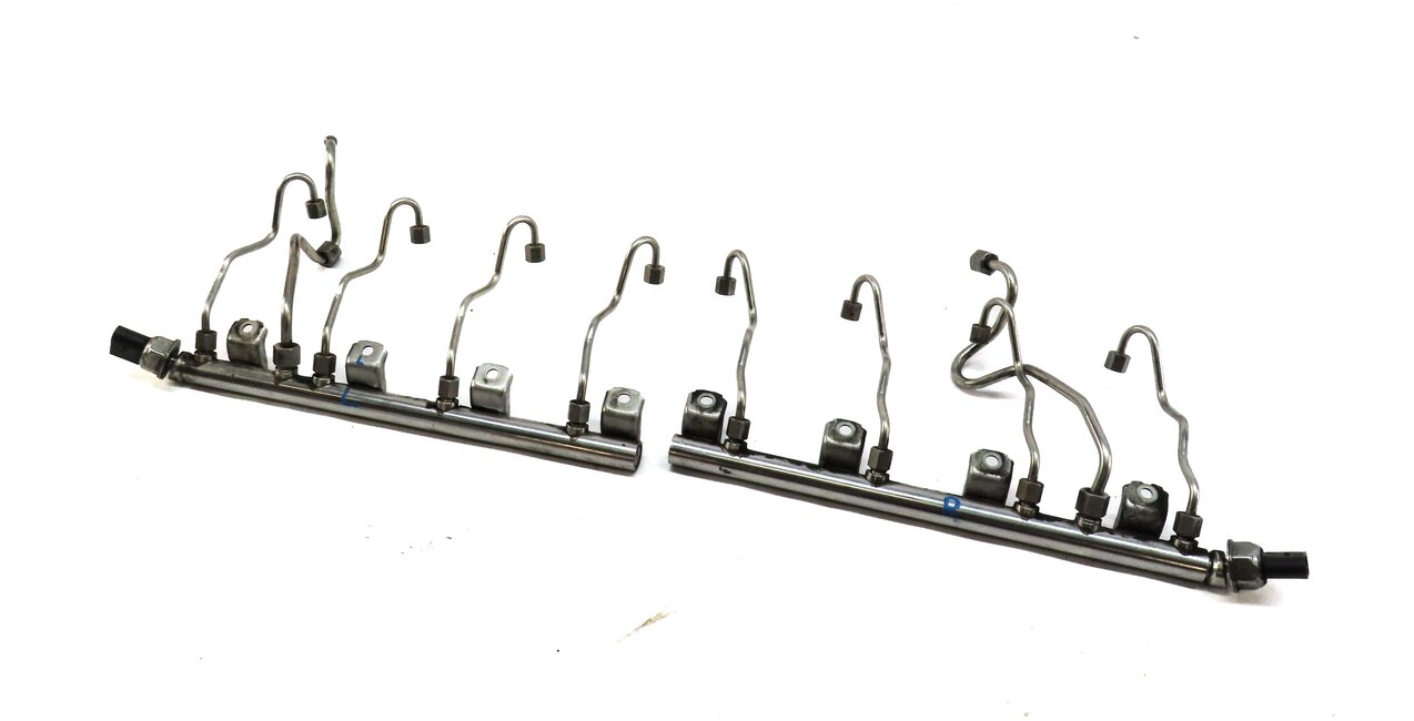 2009 BMW X6 E71 4.4L N63 TWIN TURBO ENGINE LEFT & RIGHT FUEL RAIL SET 2 w/ LINES