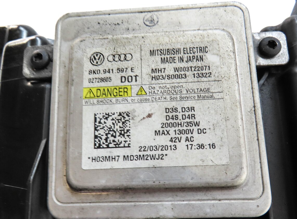 Thumbnail 6: 13-16 AUDI A4 S4 (B8 8K) LEFT DRIVER XENON HID HEADLIGHT LIGHT LAMP (NON AFS)