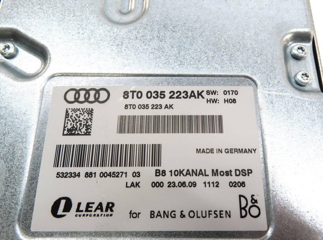 Thumbnail 4: 2011-2017 AUDI A4 Q5 S4 (B8 8R 8K) RADIO STEREO BANG & OLUFSEN AMP AMPLIFIER