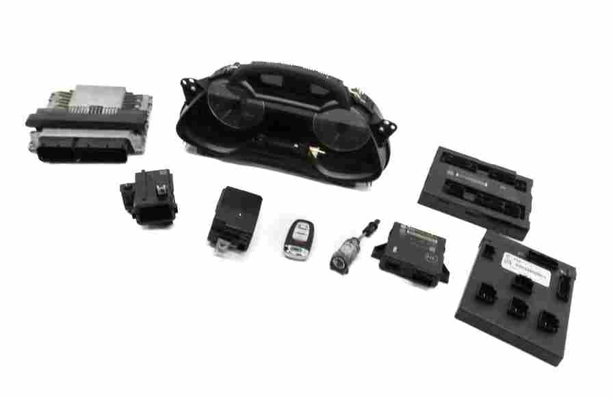 Thumbnail 1: AUDI S4 SEDAN S5 B8 8K 8T 3.0L SPEEDOMETER BODY ECM ENGINE MODULE LOCK & KEY SET