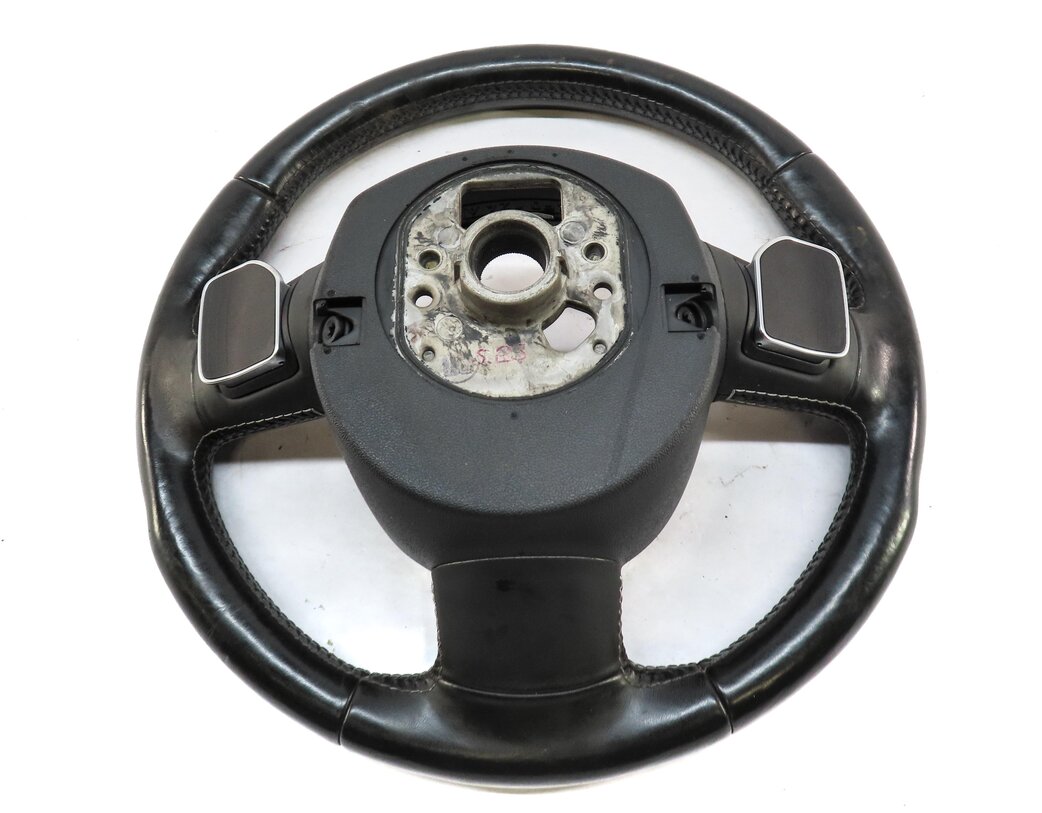Thumbnail 4: 09-12 AUDI A4 S4 (B8 8K) 3 SPOKE STEERING WHEEL w/ S4 EMBLEM SWITCHES & PADDLES