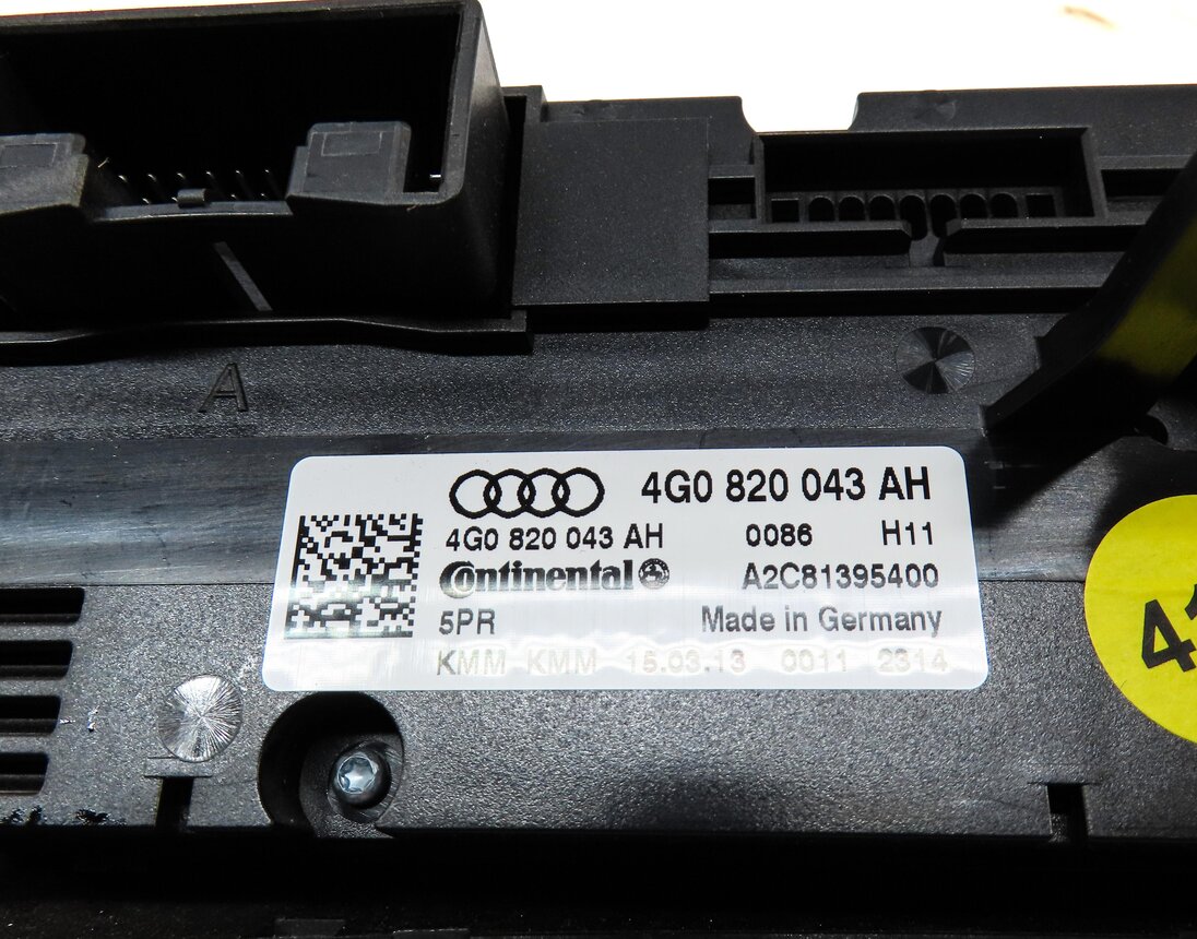 Thumbnail 6: 12-15 AUDI A6 A7 S6 S7 (C7) FRONT A/C SEAT HEATER CLIMATE CONTROL PANEL (3 KNOB)