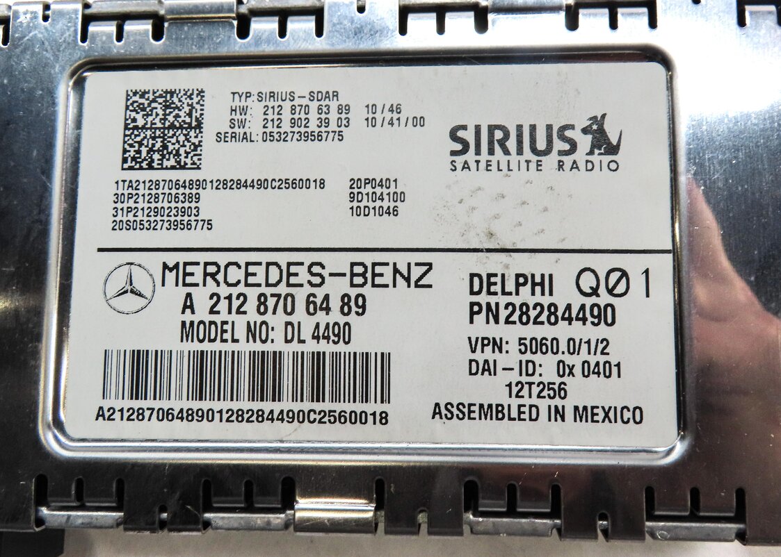Thumbnail 4: 2010-2016 MERCEDES B C E ML SL CLS (W204 W166 W212 X204) SIRIUS SATELLITE MODULE