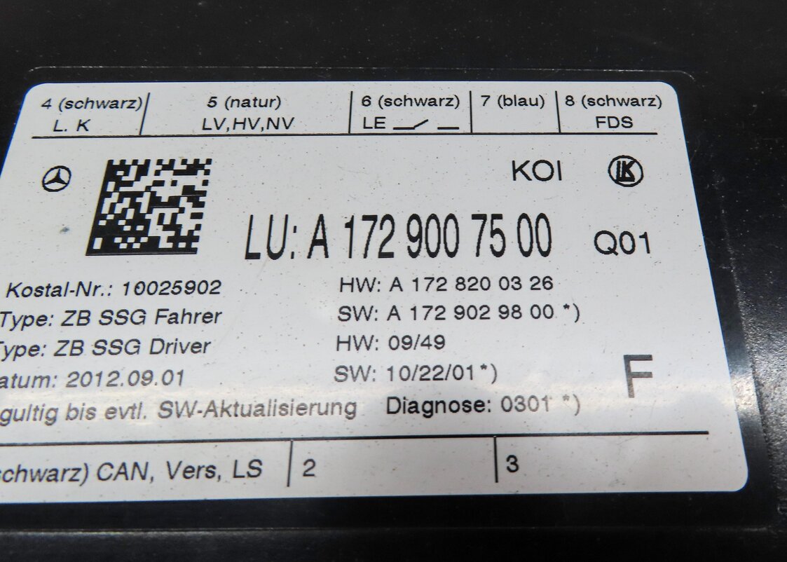 Thumbnail 4: 2013 MERCEDES C CLASS SEDAN (W204) FRONT LEFT DRIVER MEMORY SEAT CONTROL MODULE