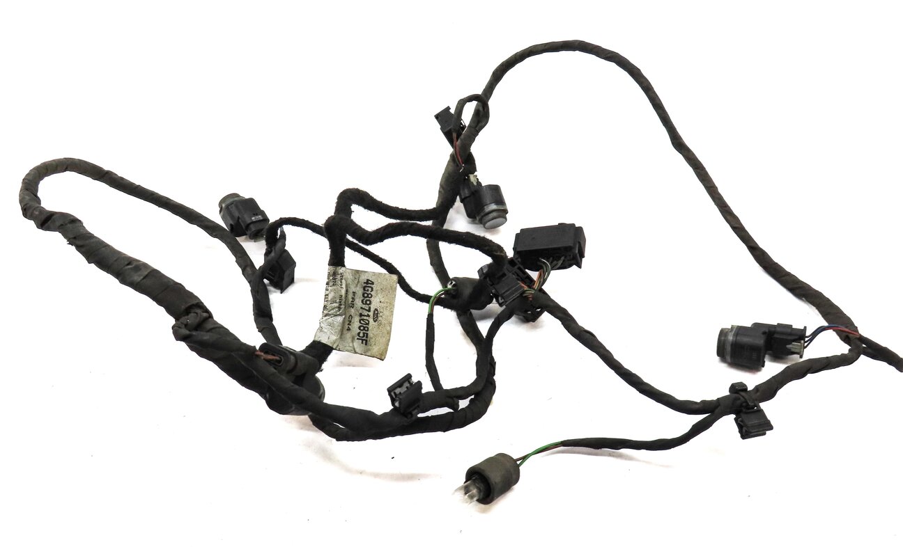 Thumbnail 2: 2012 AUDI A7 (C7 4G8) REAR PARK ASSIST PDC SENSOR SET4 (GRAY) w/ WIRING HARNESS