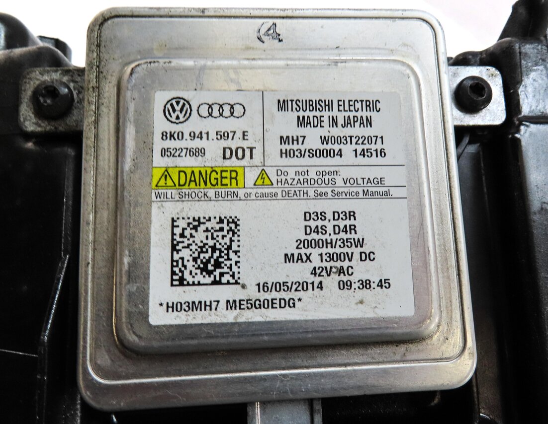 Thumbnail 6: 13-16 AUDI A4 S4 (B8 8K) LEFT DRIVER XENON HID HEADLIGHT LIGHT LAMP (NON AFS)