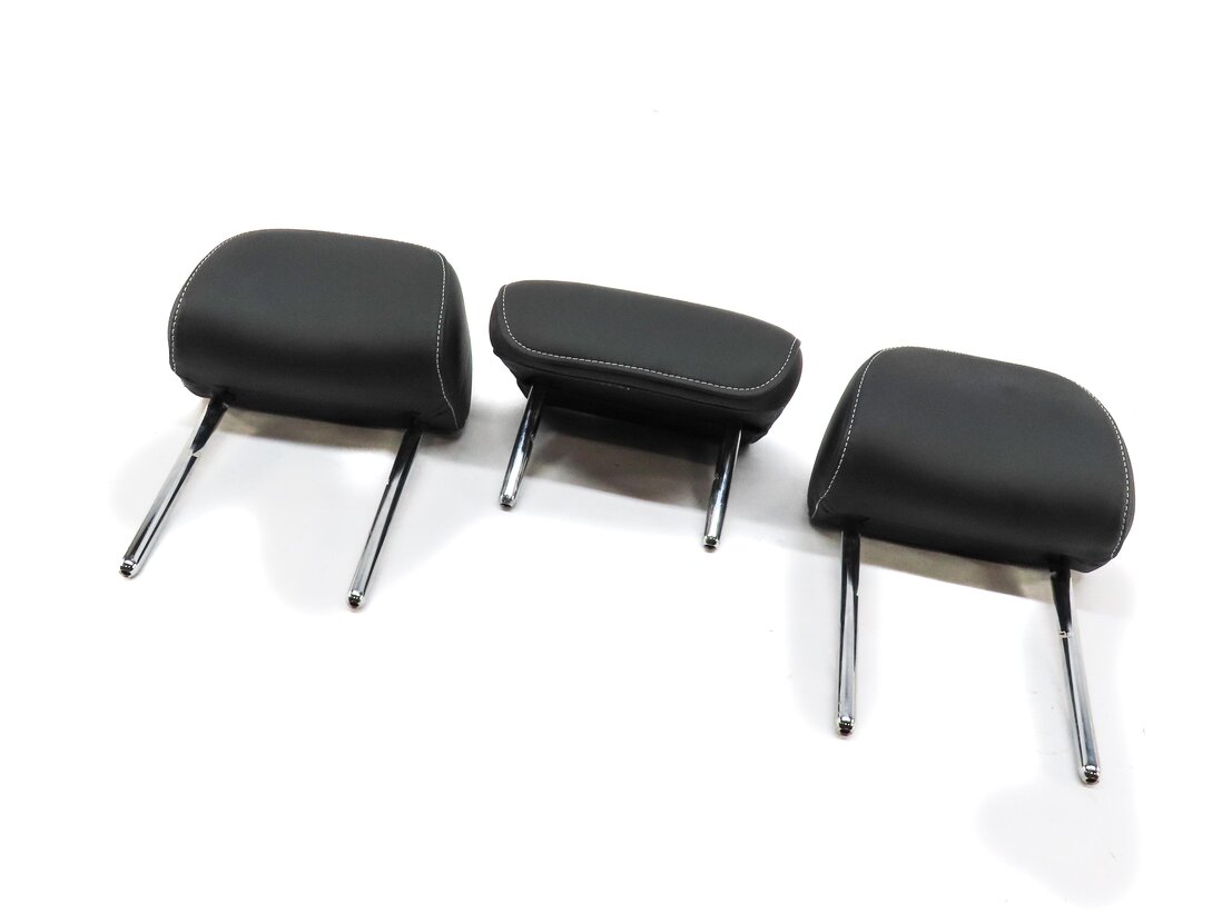 13-16 AUDI A4 S4 (B8 8K) REAR LEFT RIGHT & CENTER SEAT HEADREST SET 3 (BLACK)