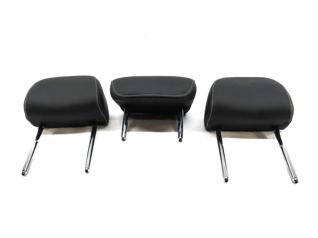 Thumbnail 2: 13-16 AUDI A4 S4 (B8 8K) REAR LEFT RIGHT & CENTER SEAT HEADREST SET 3 (BLACK)