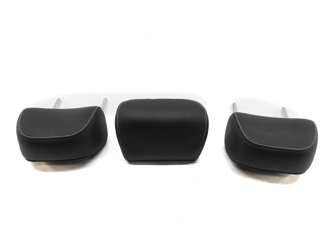 Thumbnail 3: 13-16 AUDI A4 S4 (B8 8K) REAR LEFT RIGHT & CENTER SEAT HEADREST SET 3 (BLACK)
