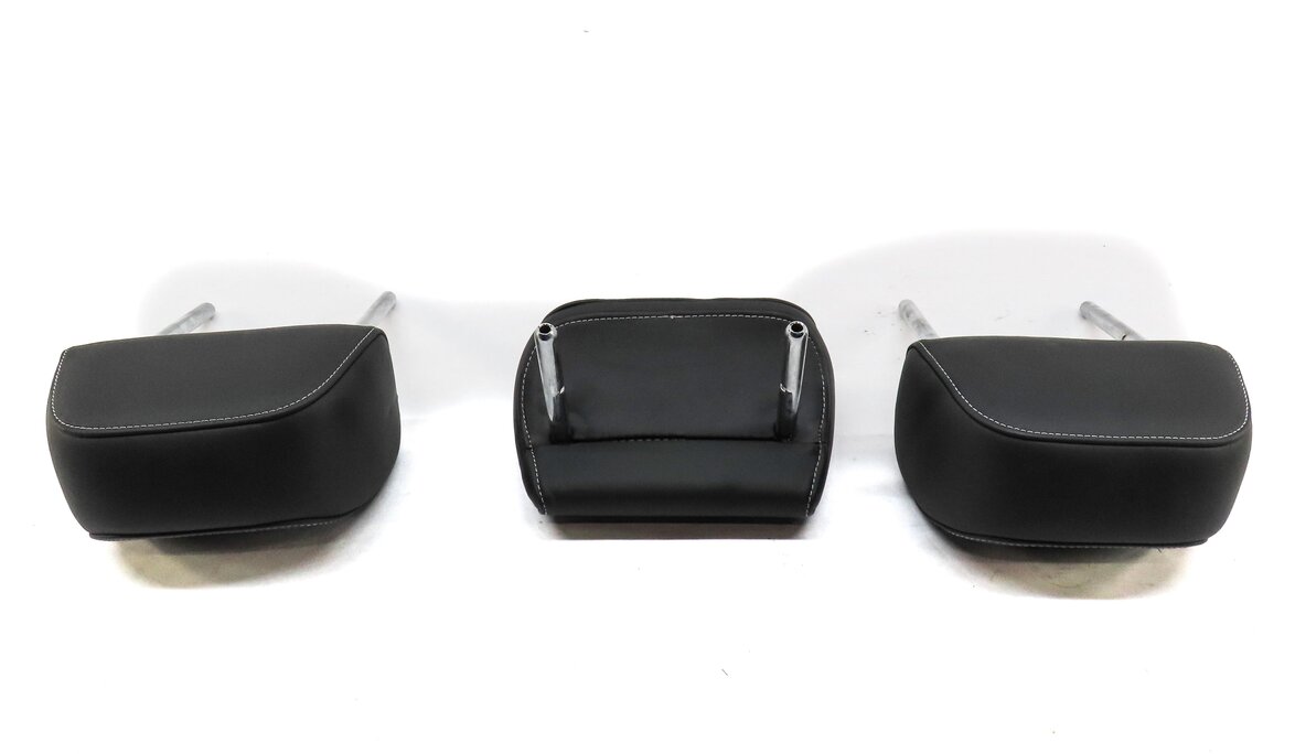 Thumbnail 4: 13-16 AUDI A4 S4 (B8 8K) REAR LEFT RIGHT & CENTER SEAT HEADREST SET 3 (BLACK)