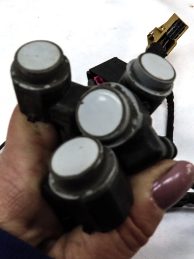 Thumbnail 5: 2015 AUDI S4 (B8 8K) REAR PARK ASSIST PDC SENSOR SET4 (WHITE) w/ WIRING HARNESS