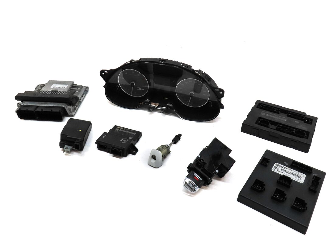 13-16 AUDI S4 B8 8K 3.0L SUPER CTUB BODY ENGINE MODULE LOCK KEY SET SPEEDOMETER