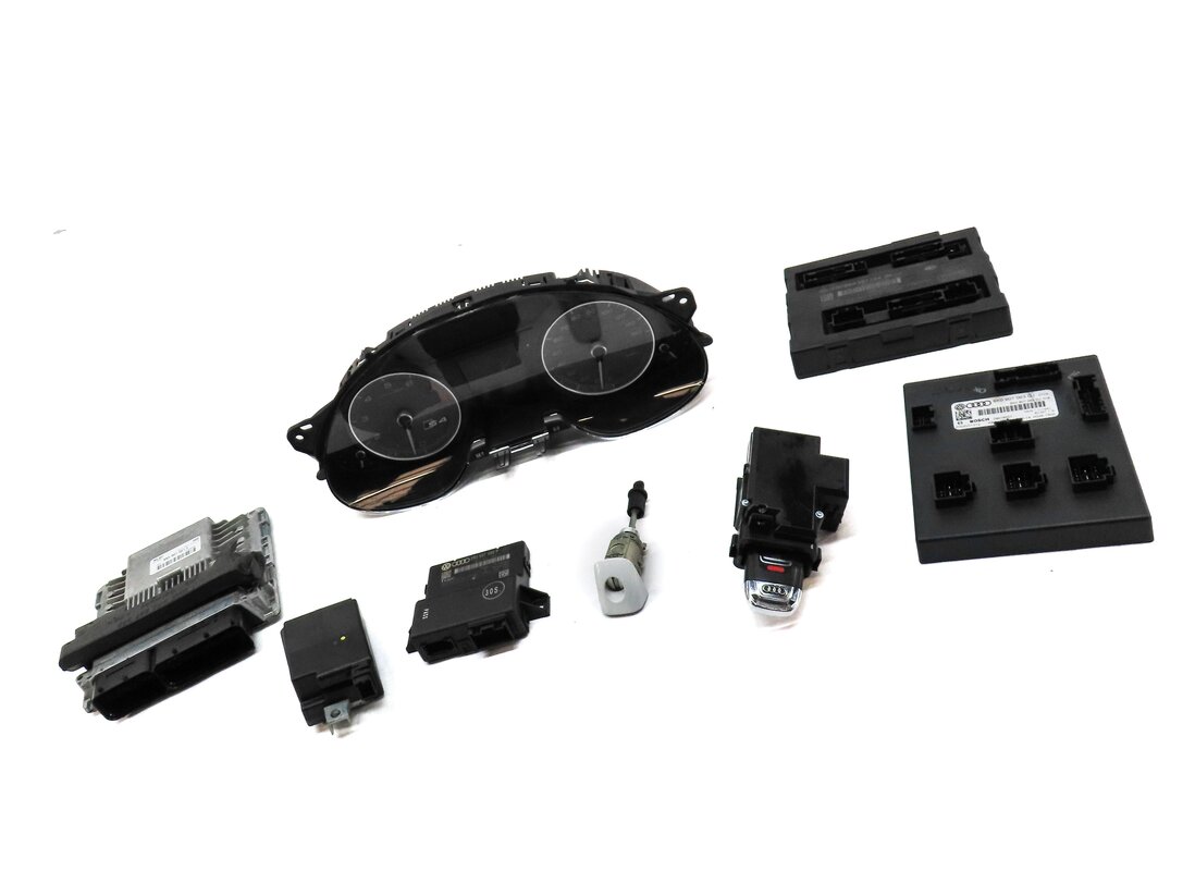 Thumbnail 4: 13-16 AUDI S4 B8 8K 3.0L SUPER CTUB BODY ENGINE MODULE LOCK KEY SET SPEEDOMETER