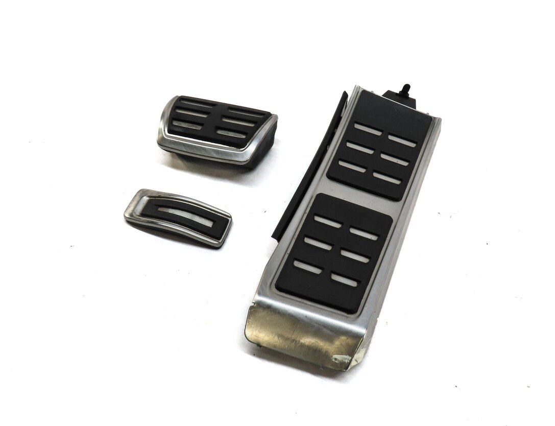 2013 AUDI S7 C7 DRIVER FOOT REST BRAKE & GAS PEDAL TRIM COVER SET 3 BLACK SILVER