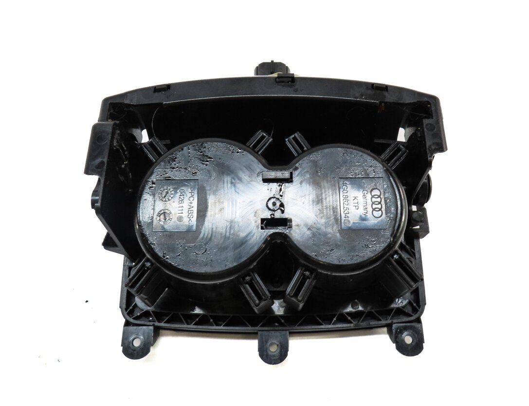 Thumbnail 4: 2013 AUDI S7 (C7) FRONT CENTER CONSOLE DUAL CUPHOLDER w/ LID (BLACK) 4G0862534