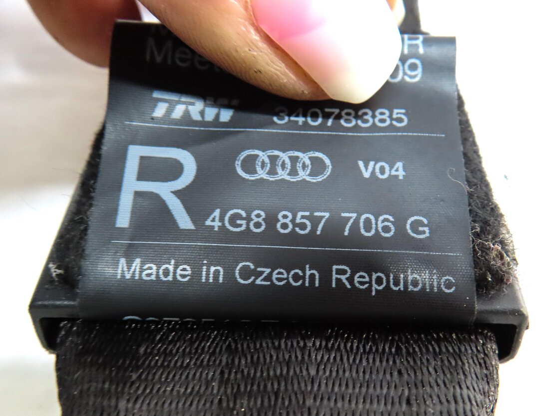 Thumbnail 5: 12-18 AUDI A7 S7 (C7 4G8) FRONT RIGHT PASSENGER SEAT SEATBELT RETRACTOR (BLACK)
