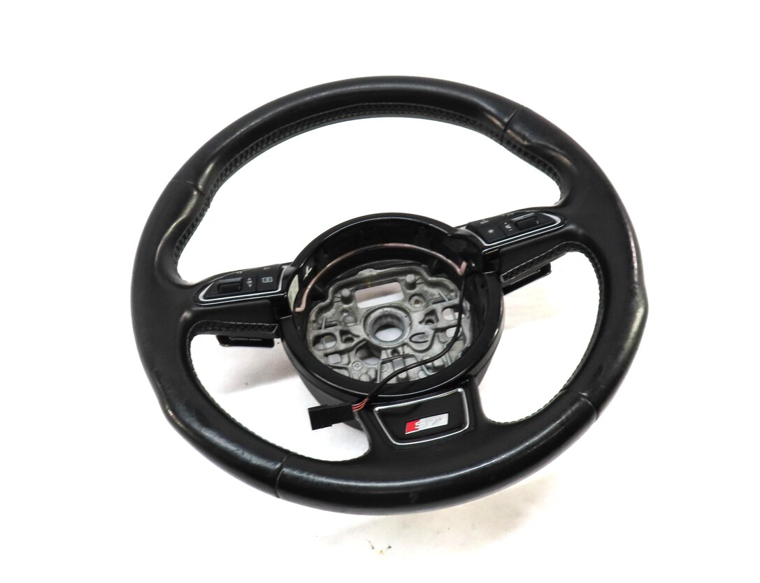 13-15 AUDI A7 S7 (C7) 3 SPOKE SPORT STEERING WHEEL w/ S7 EMBLEM SWITCHES PADDLES