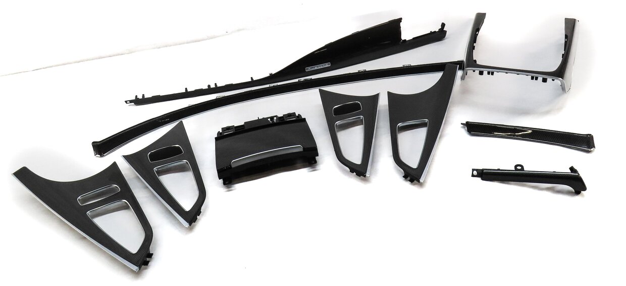 Thumbnail 18: 2013 AUDI S7 C7 FRONT REAR LEFT RIGHT DOOR DASH CONSOLE CARBON FIBER TRIM SET 10